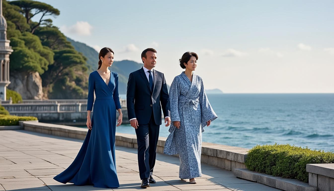découvrez la rencontre emblématique entre brigitte et emmanuel macron et un couple royal lors de leur voyage dans l'océan pacifique, un moment chargé d'histoire et de diplomatie.
